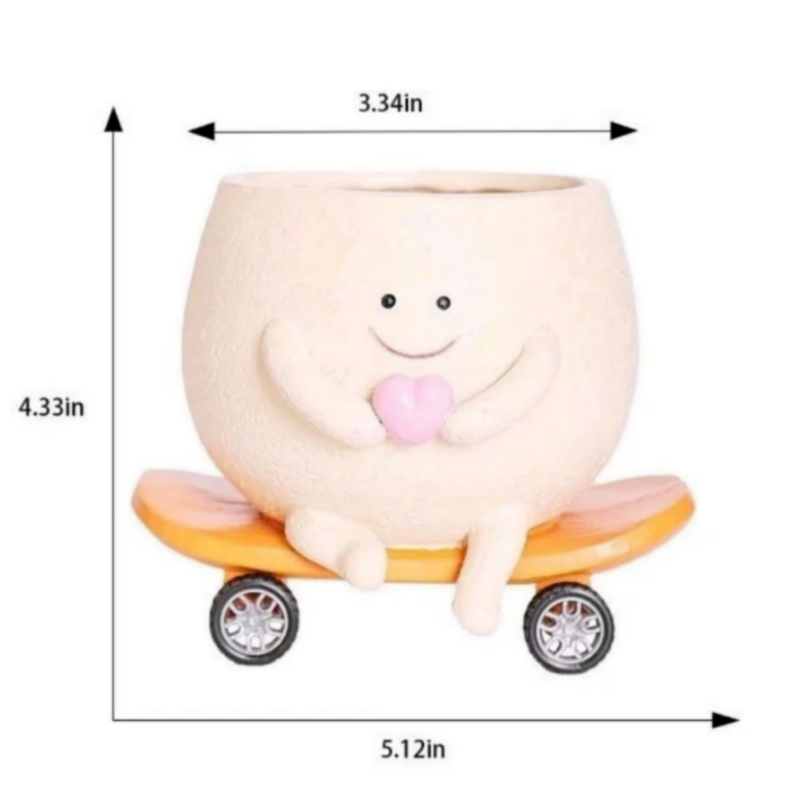 Smiley Face Head Planter for Indoor Plants,