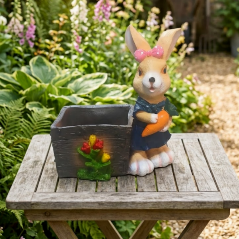 Whimsical Bunny Rabbit Garden Planter