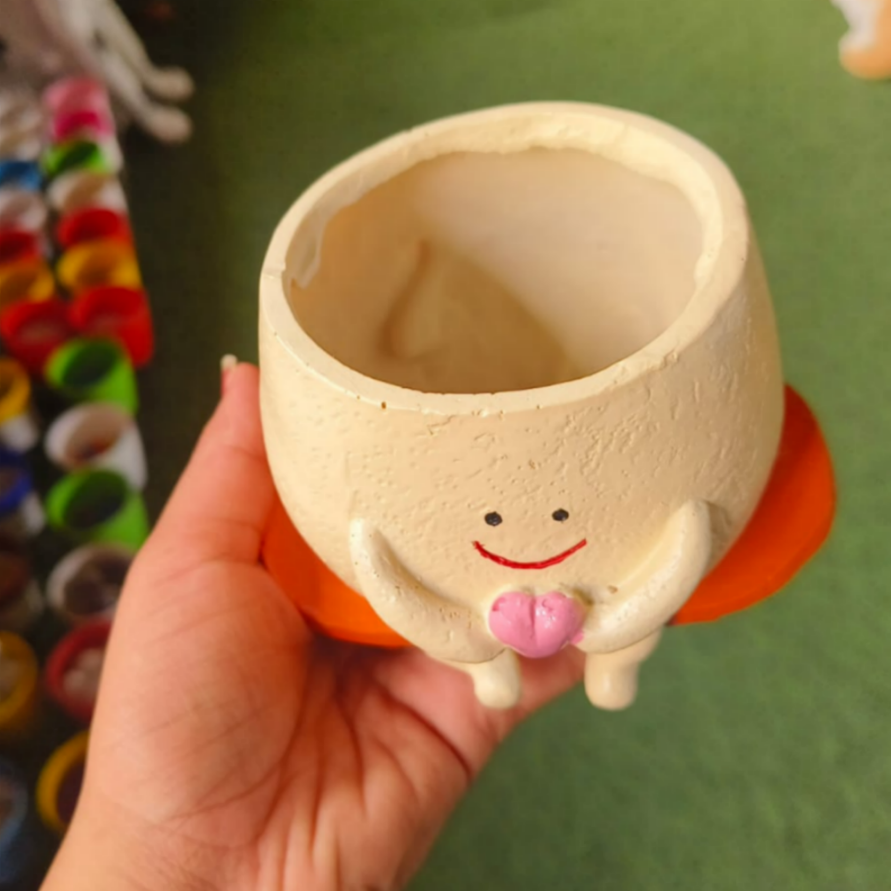 Smiley Face Head Planter for Indoor Plants,