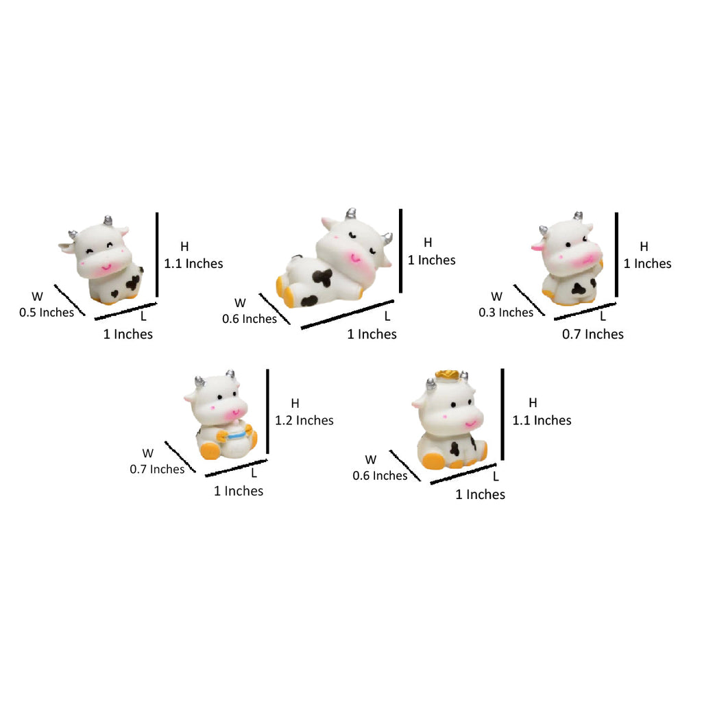 imported miniatures ( pack of 5) cows | Shelf Décor | Miniature Figurine| Shelf Décor | Resin Home décor | Gift Items| Fairy Garden Accessories | Doll House Accessories