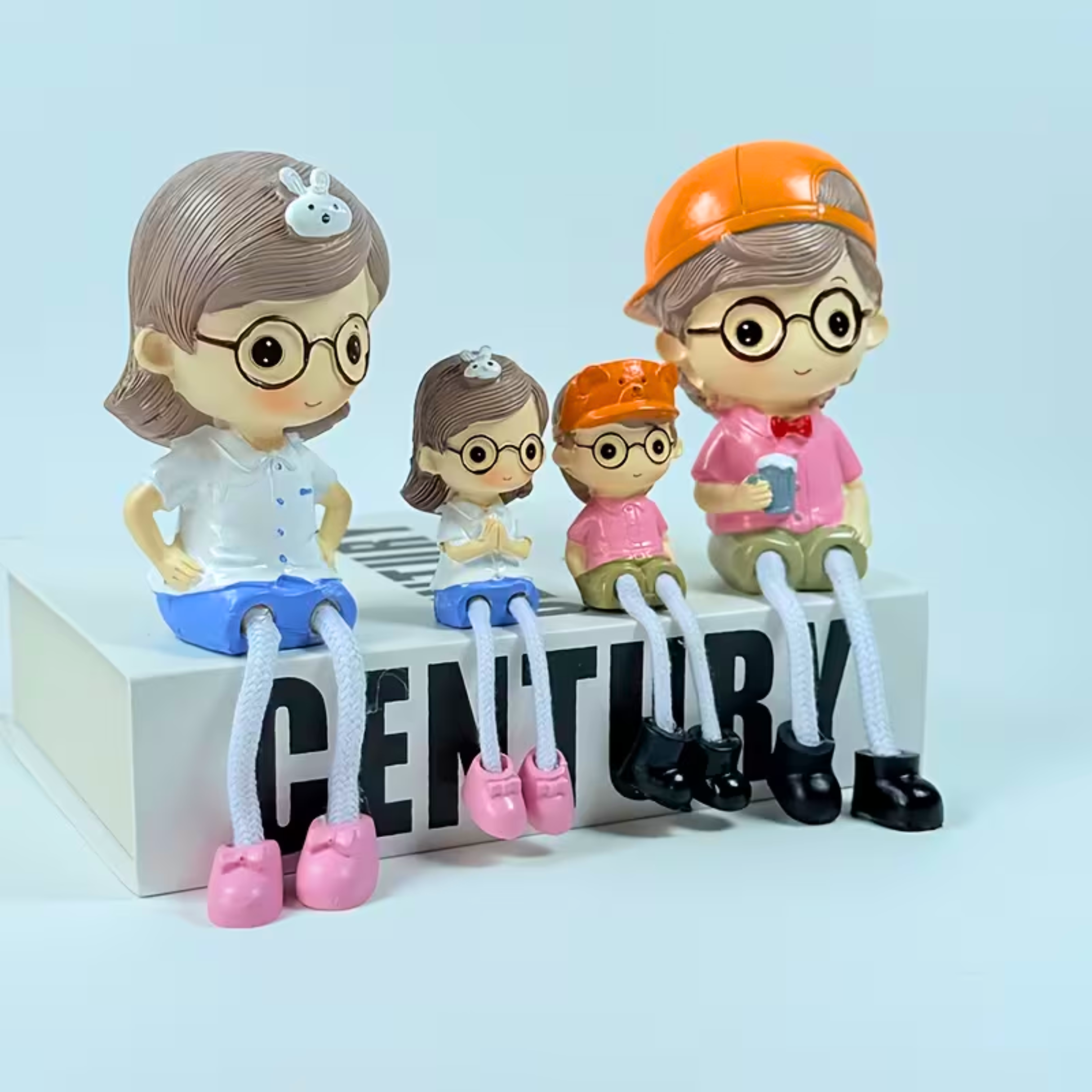 Hanging Legs Showpiece – Cute Family Figurine Decorative Statue