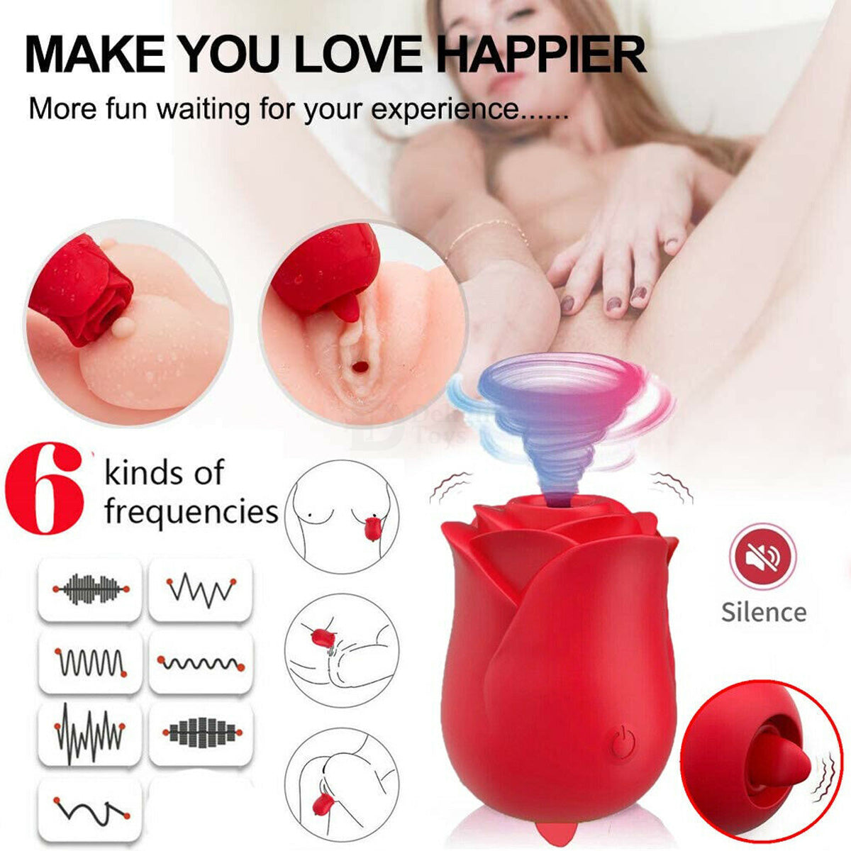 Rose Nipple Tongue Licking Clitoral Sucking Vibrator