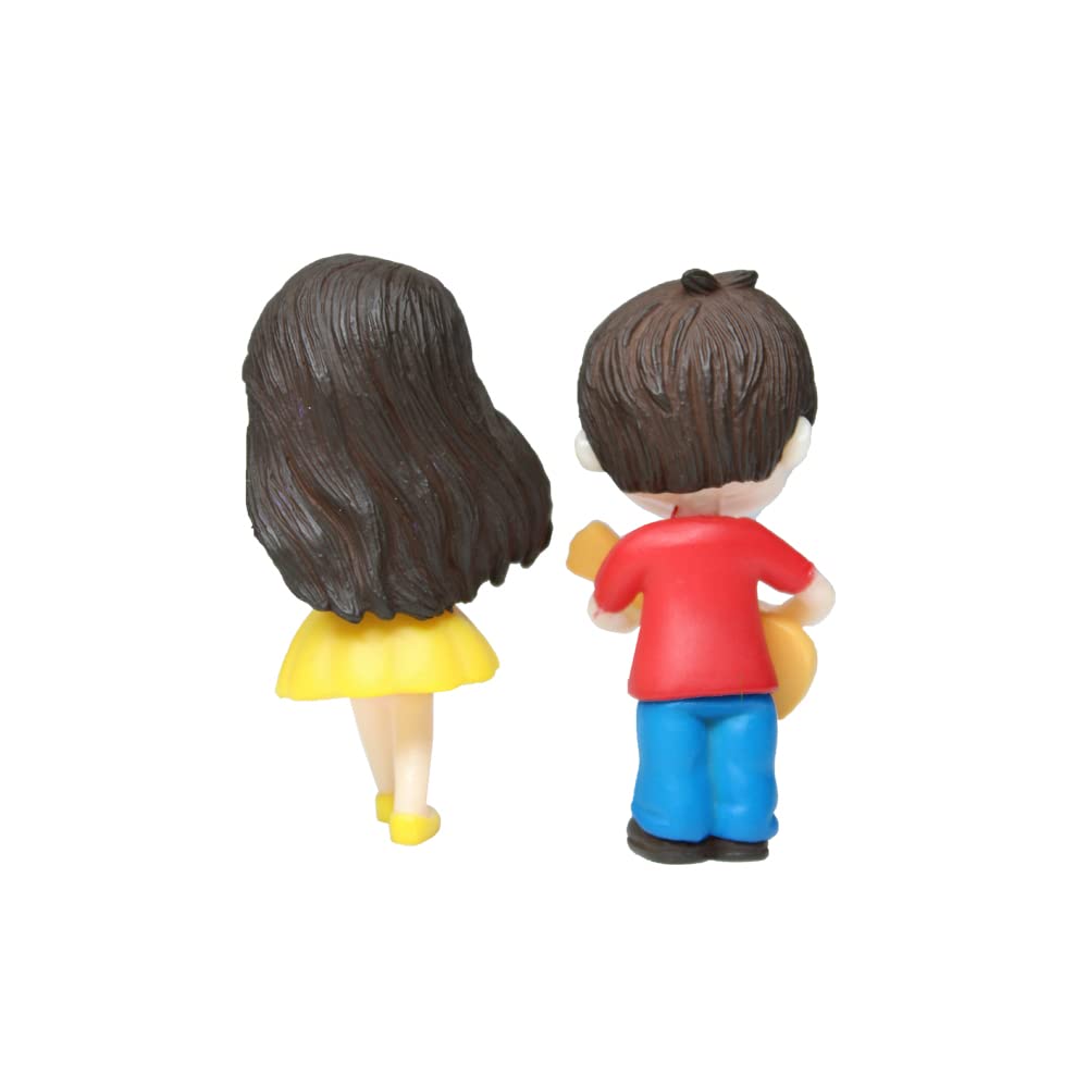 Set of 2 Girl & Boy playing guitar Couple Miniature |Figurine for landscape decoration,Plants Homedécor Gift Accessories| Doll House | Car Dashboard - Boy-1.2x0.6x2 Girl1.2x0.8x2 inch