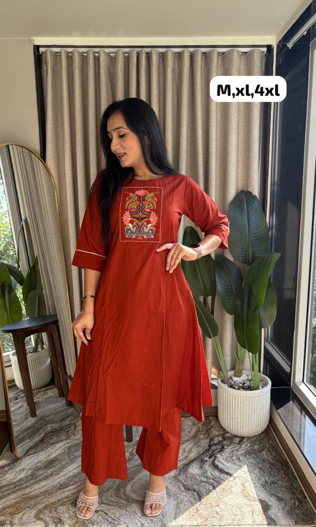 Aline kurti with one side pocket