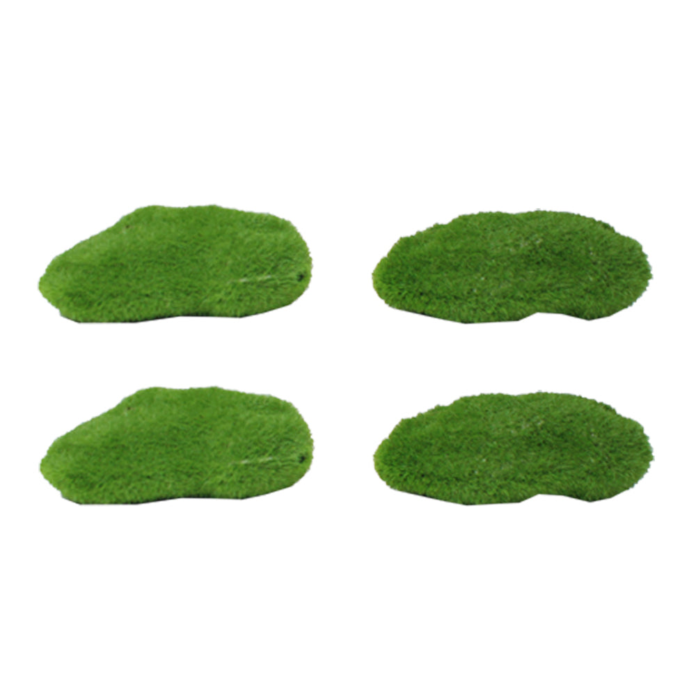 Miniature Toys:  (Set of 4) Small Moss Green Stone