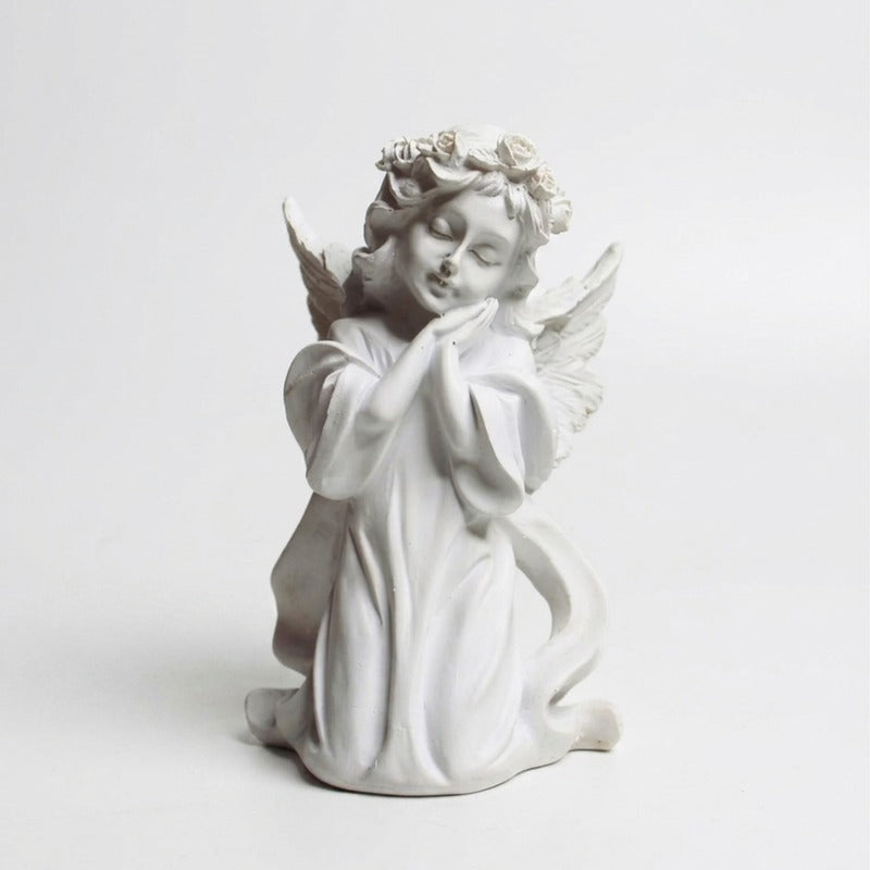 Elegant Kneeling Angel Cherub Statue – Home Decor, and Patio Sculpture