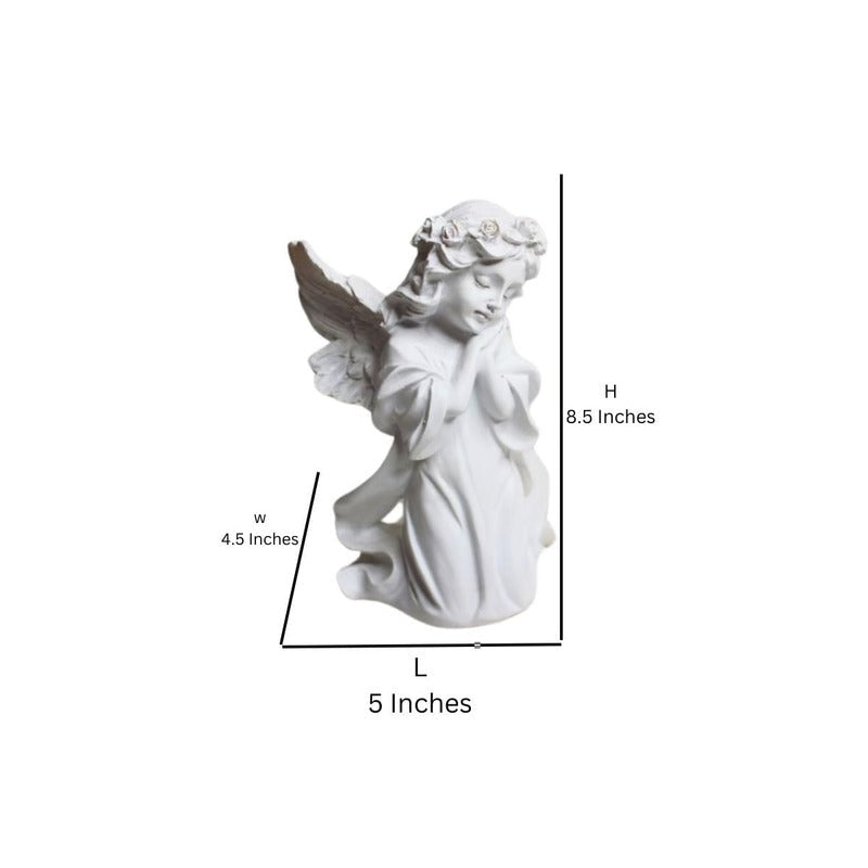Elegant Kneeling Angel Cherub Statue – Home Decor, and Patio Sculpture