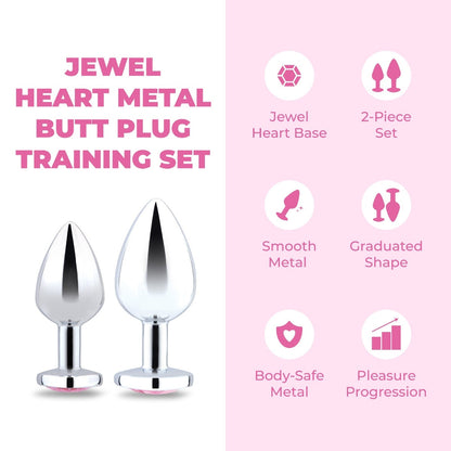 Viben Cheeky Charms Silver Heart Butt Plug