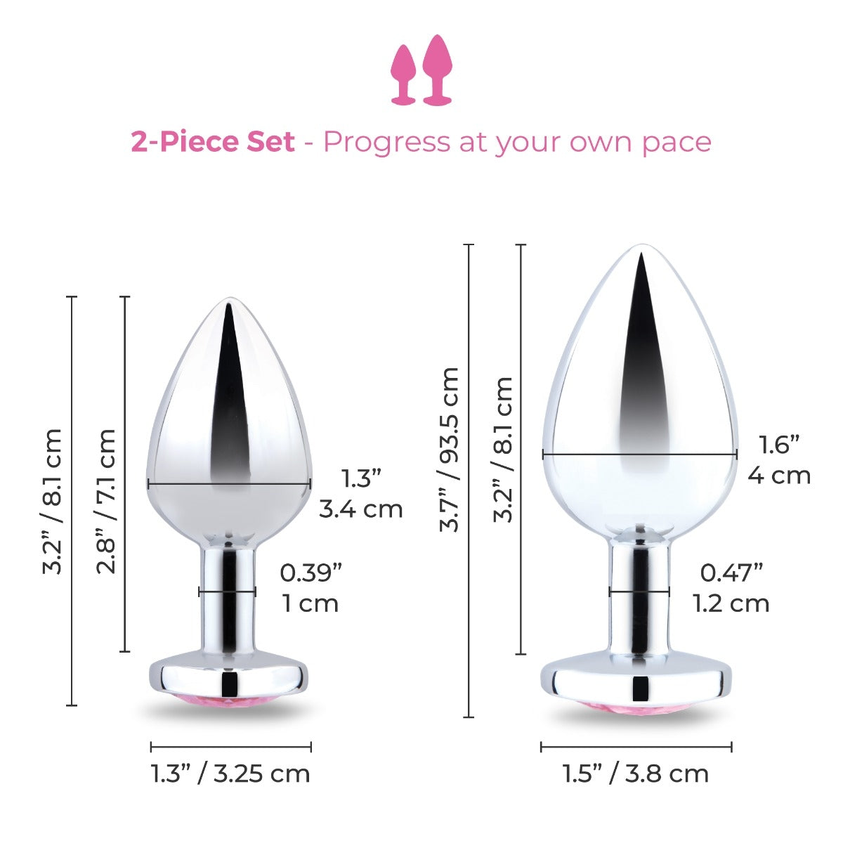 Viben Cheeky Charms Silver Heart Butt Plug