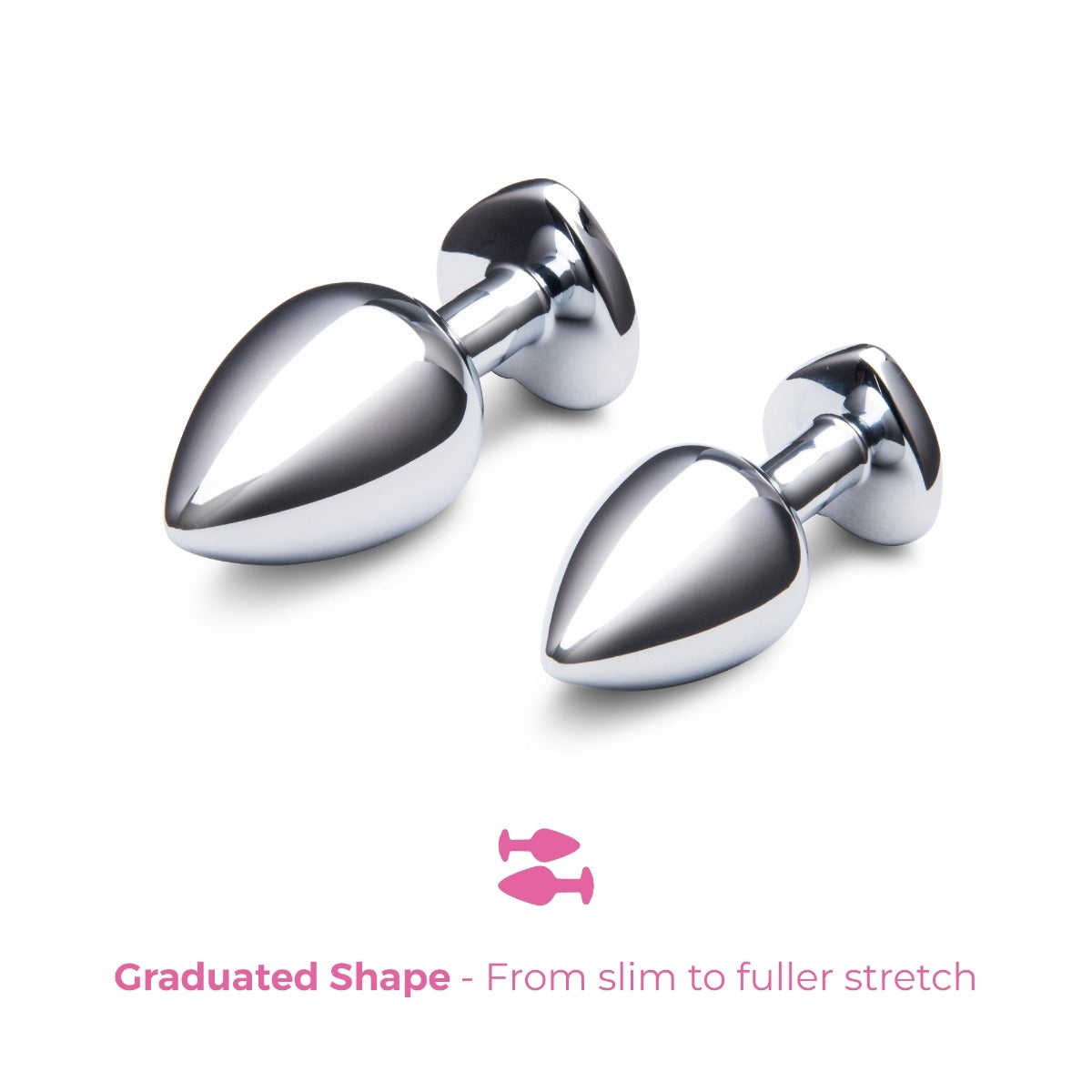 Viben Cheeky Charms Silver Heart Butt Plug