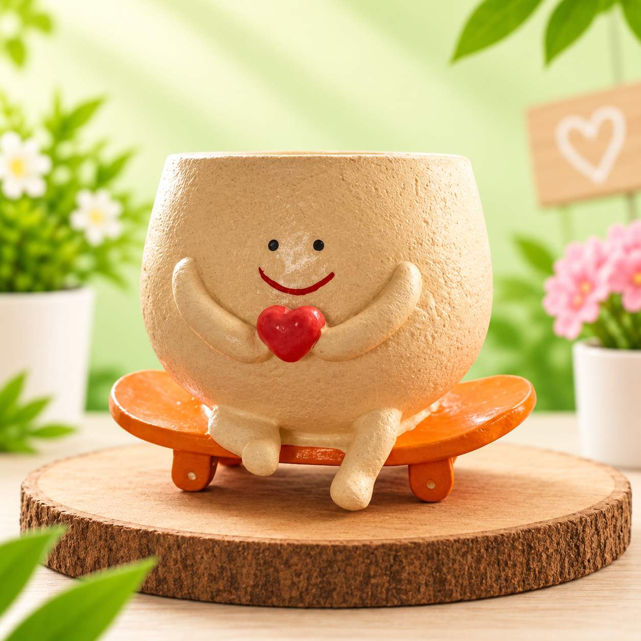 Smiley Face Head Planter for Indoor Plants,