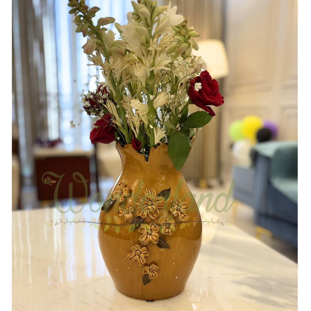 Sunshine Blossom Ceramic Vase | Elegant Decorative Flower Vase