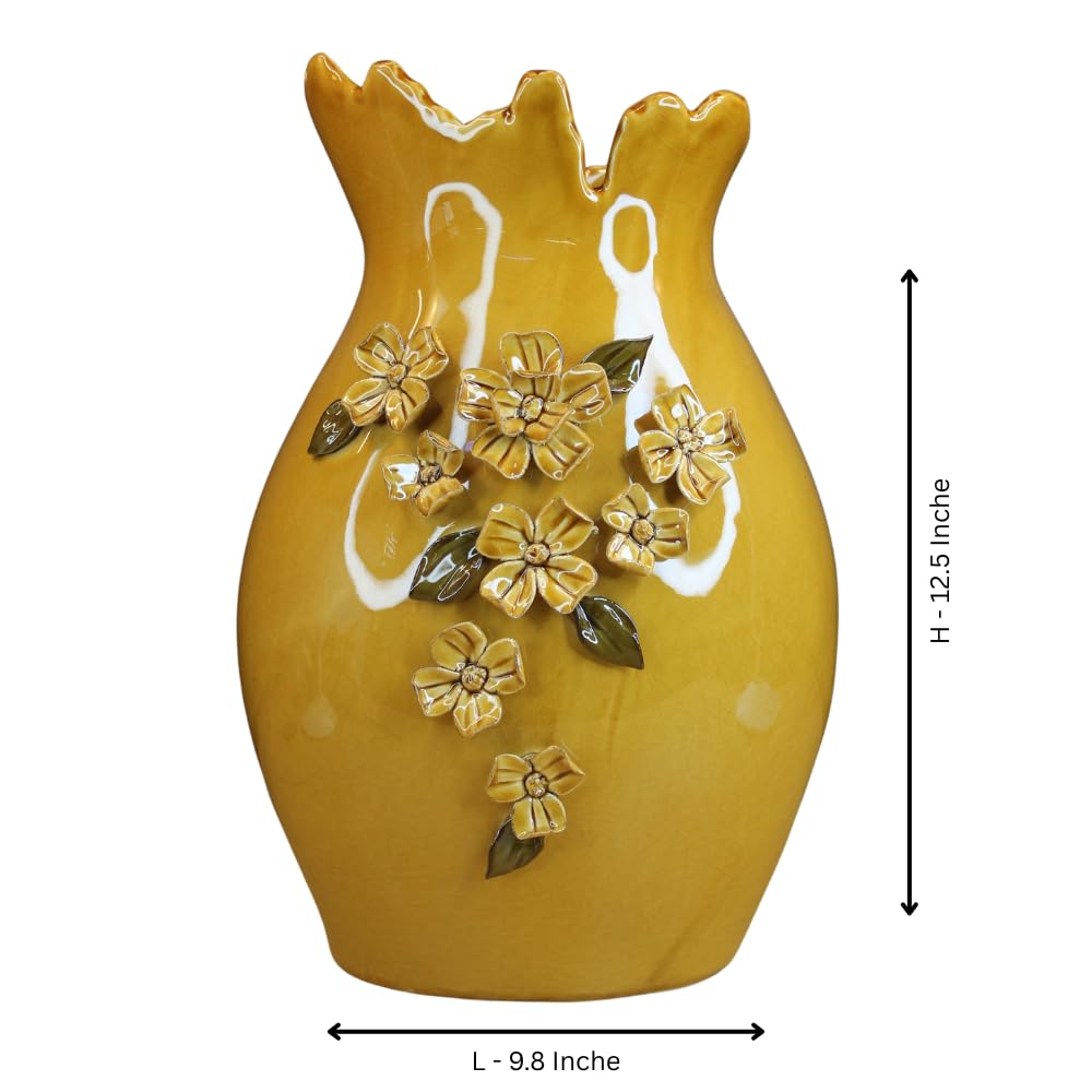 Sunshine Blossom Ceramic Vase | Elegant Decorative Flower Vase