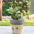 Terracotta Pots Tropical Sunset Hand-Painted Planter-Cute Plant Pot - For Indoor/Outdoor Decor, For Plants, Flowers, And Herbs White