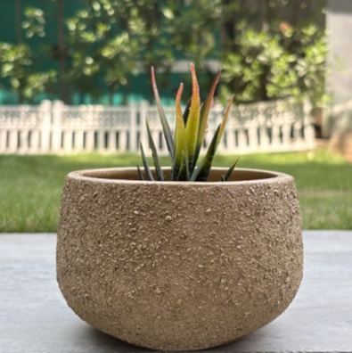 Terracotta Pot - Textured Gold Bowl - Modern Aesthetic Planter - For Indoor/Outdoor Decor, For Plants, Flowers, And Herbs (Gold)
