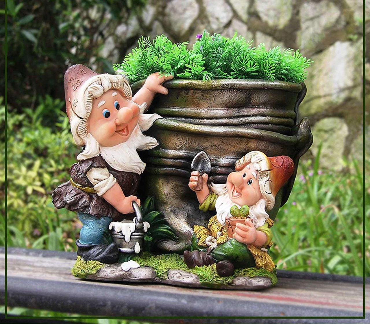 Garden Gnome Planter Statue – Whimsical Resin Flower Pot