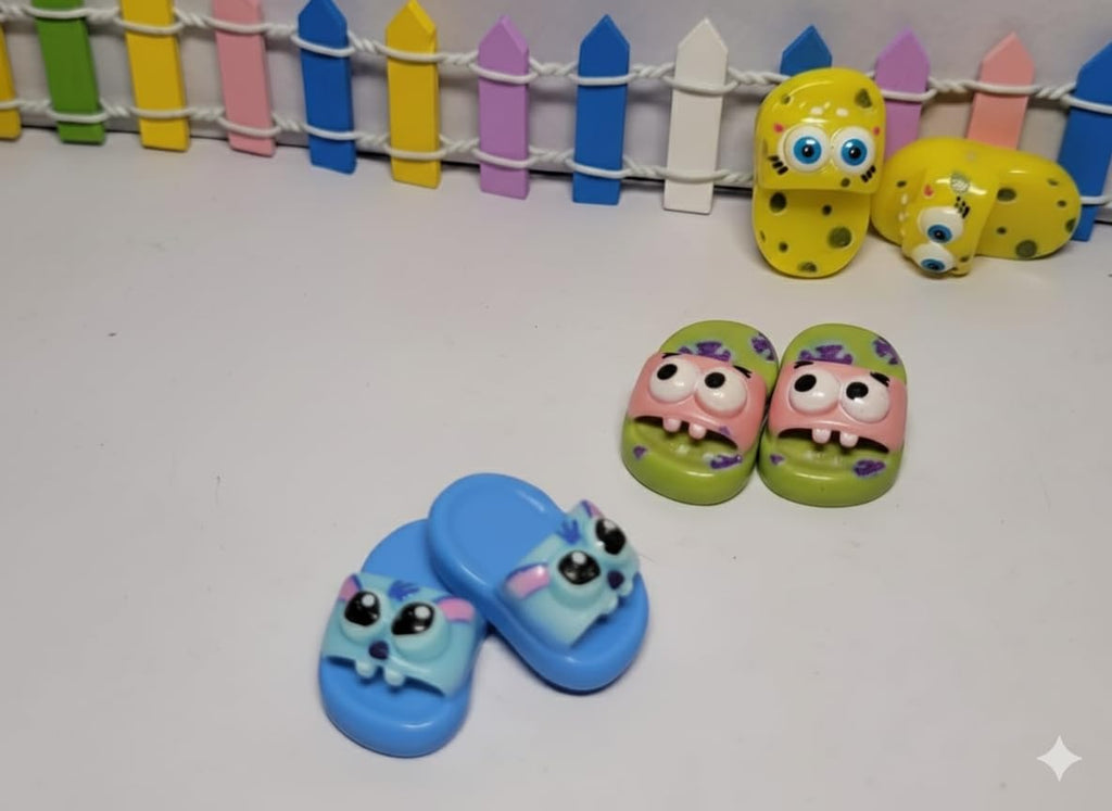 Set of 3) Pair Jigly Slippers