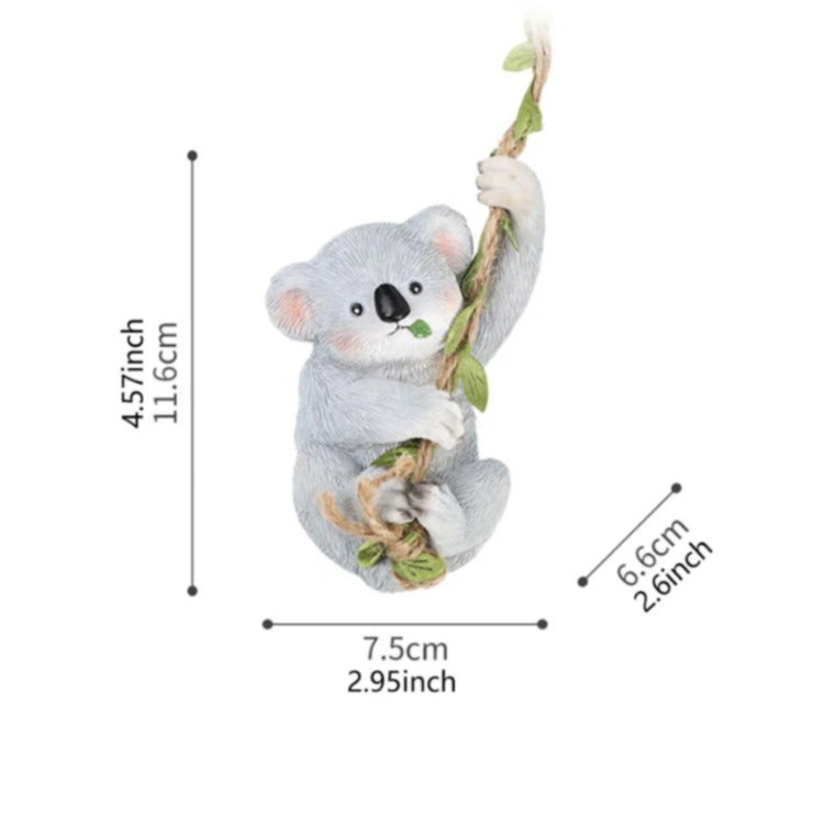 Adorable Koala and Panda Hanging Garden Statues – 2-Piece Resin