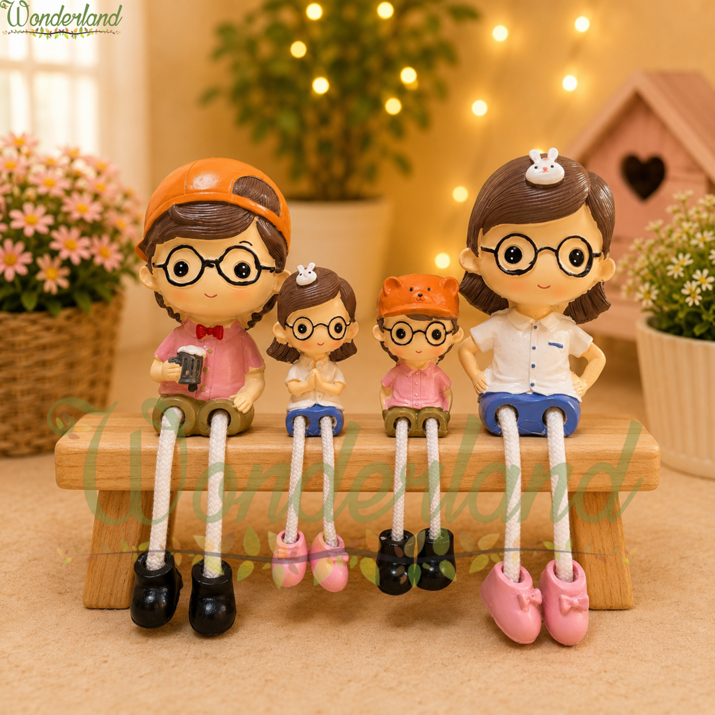 Hanging Legs Showpiece – Cute Family Figurine Decorative Statue