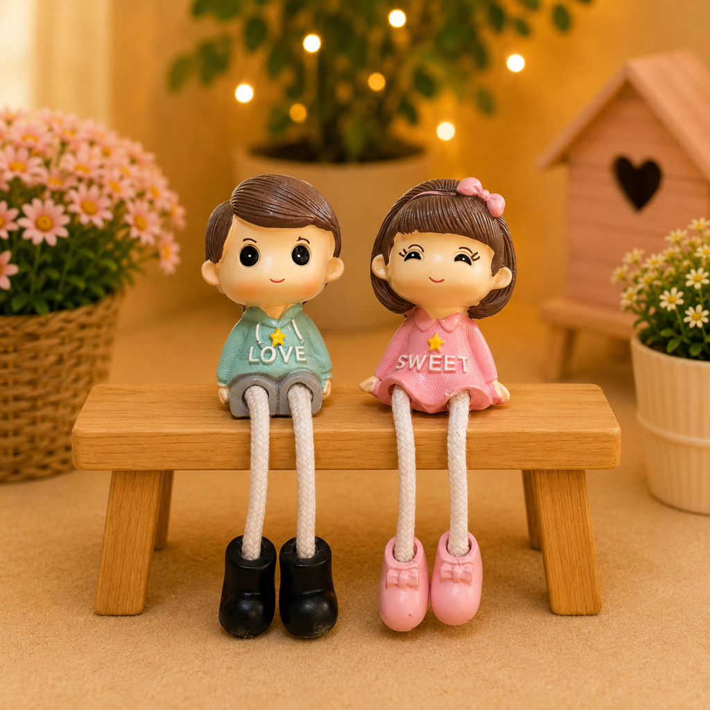Hanging Legs Family Showpiece with Bouque