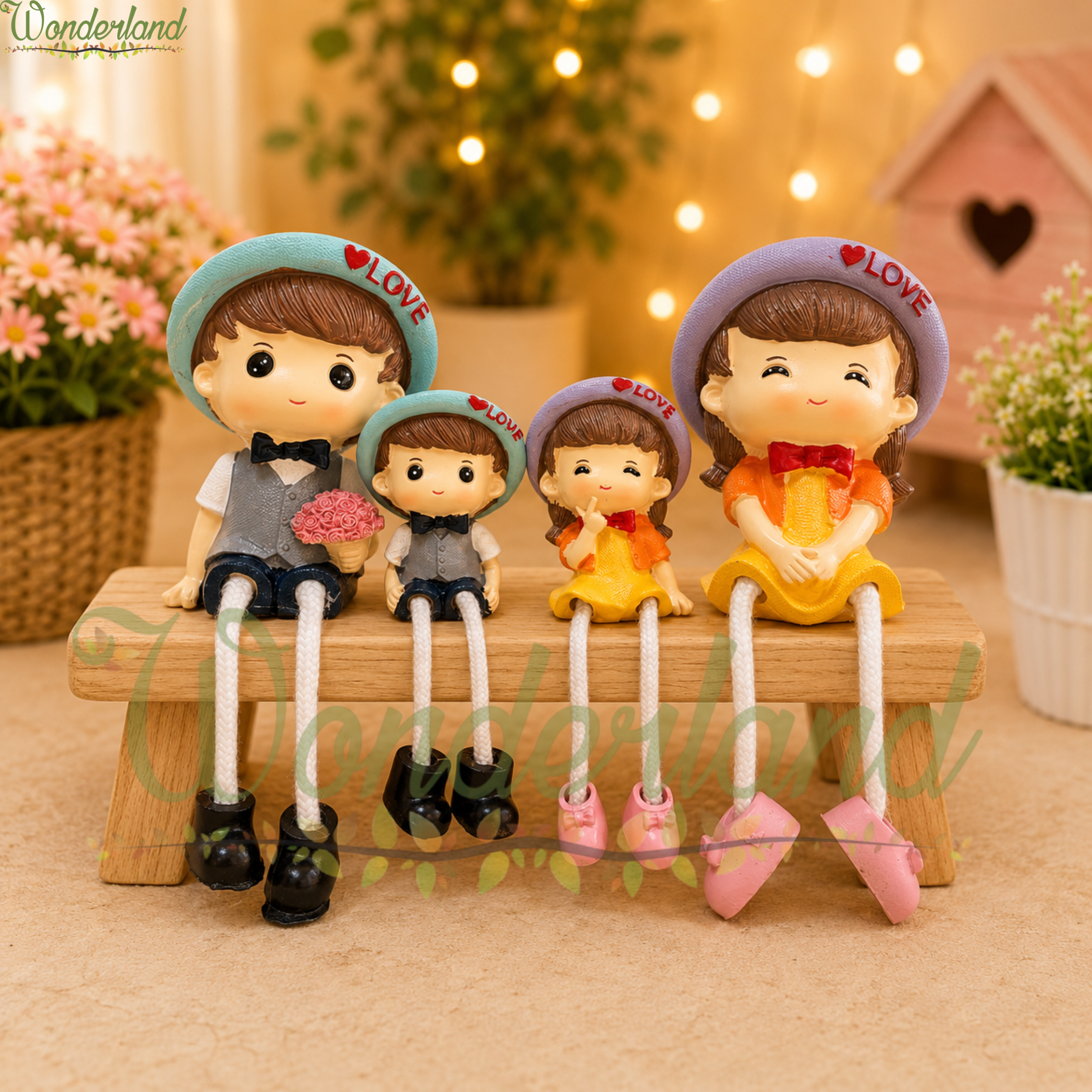 Family Cap Hanging Legs Decorative Figurine