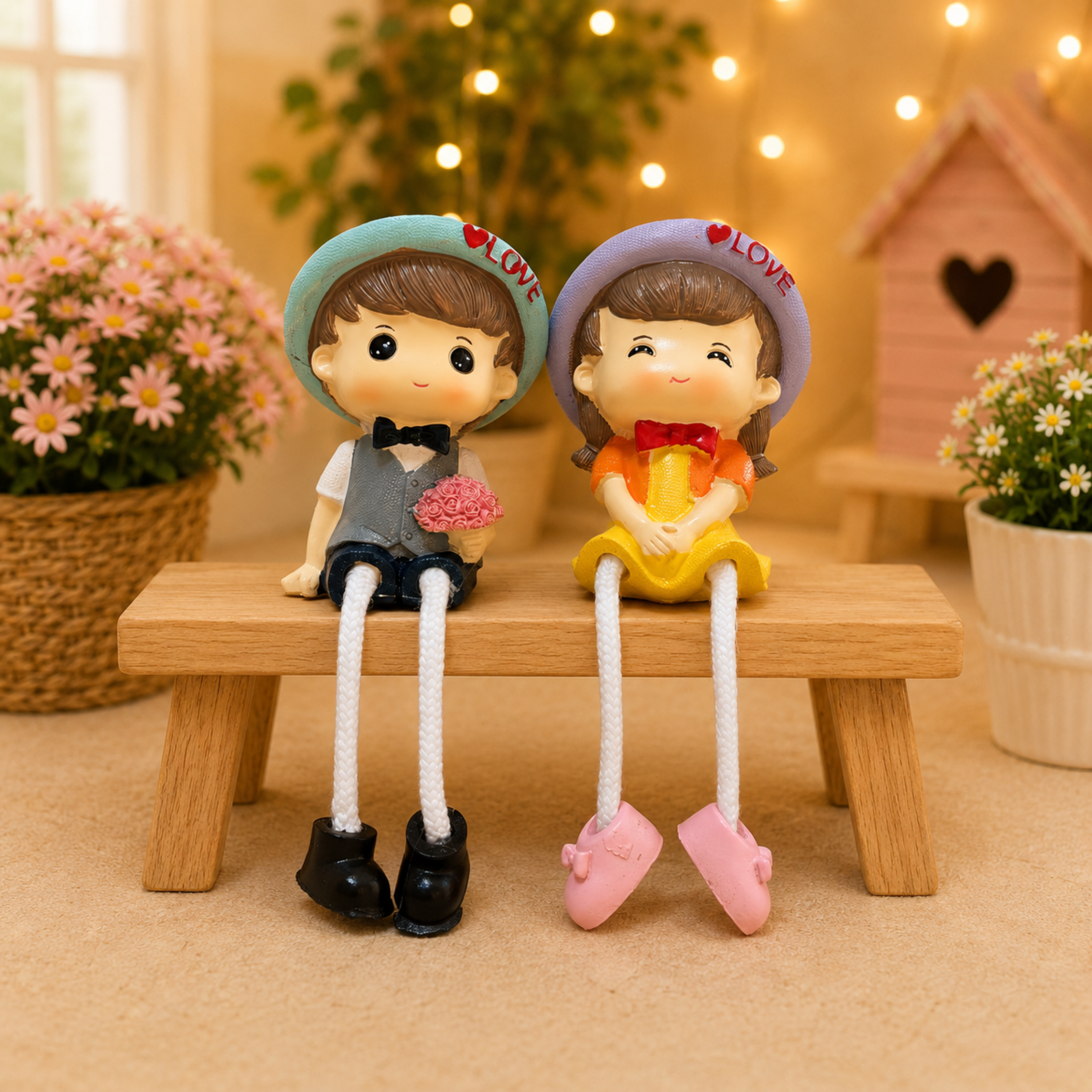 Family Cap Hanging Legs Decorative Figurine