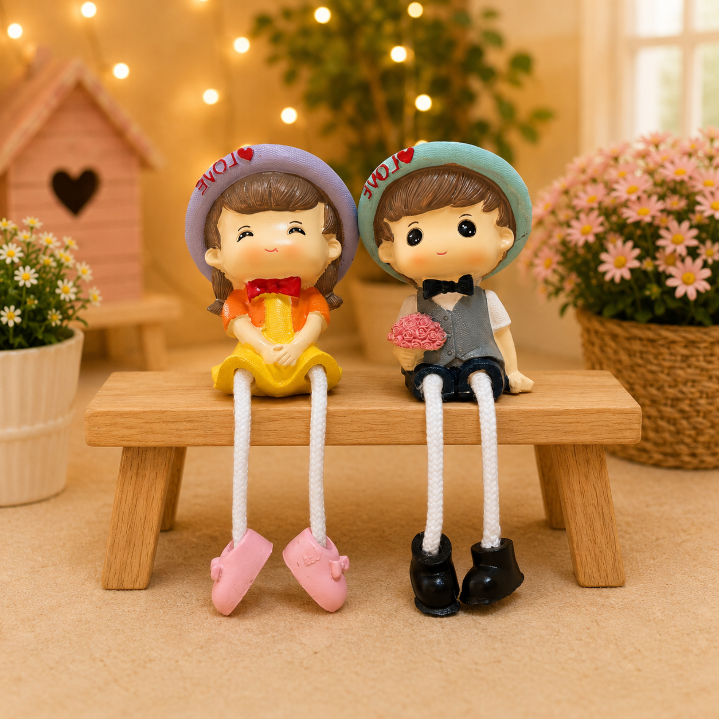 Family Cap Hanging Legs Decorative Figurine