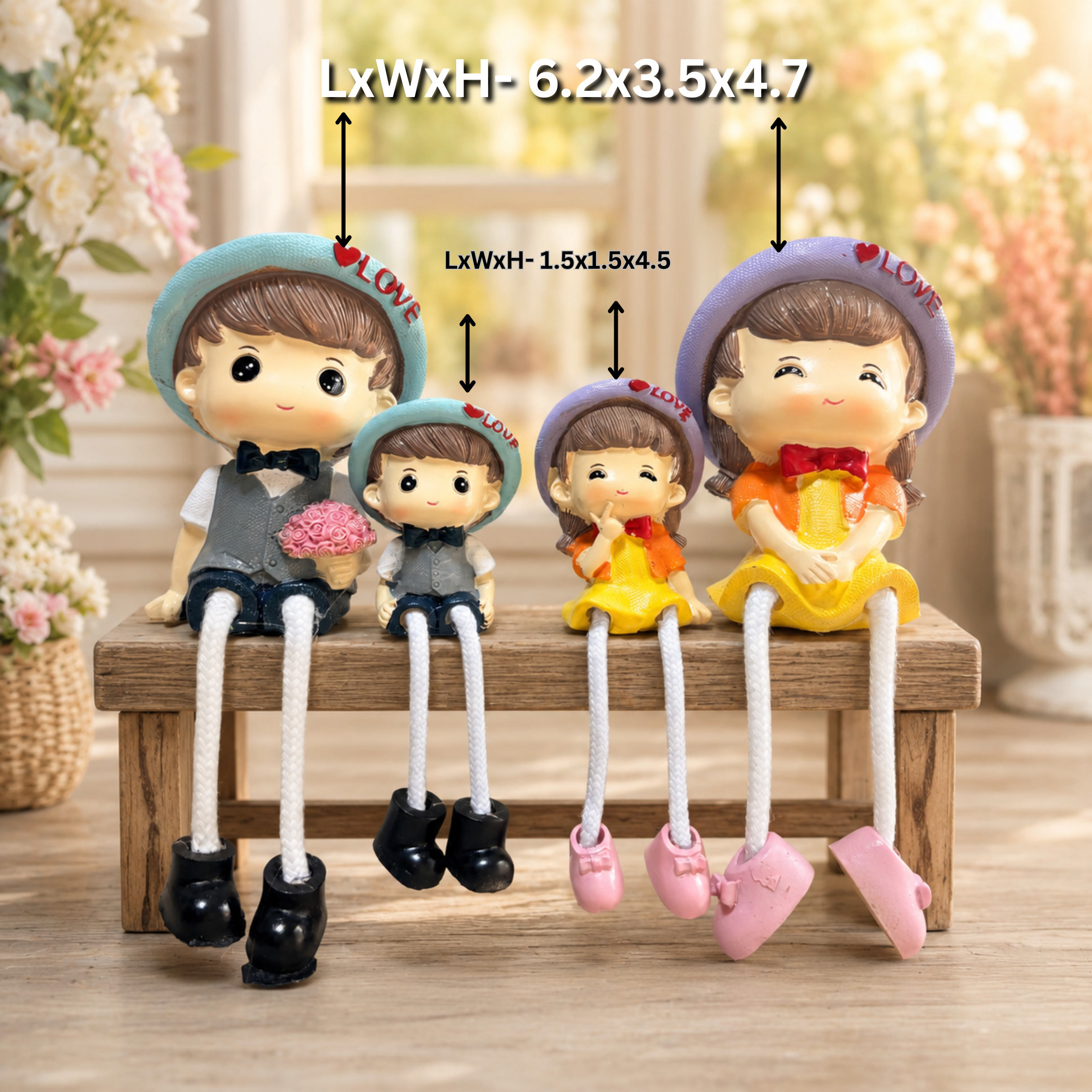 Family Cap Hanging Legs Decorative Figurine