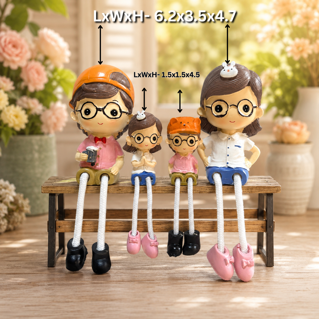 Hanging Legs Showpiece – Cute Family Figurine Decorative Statue