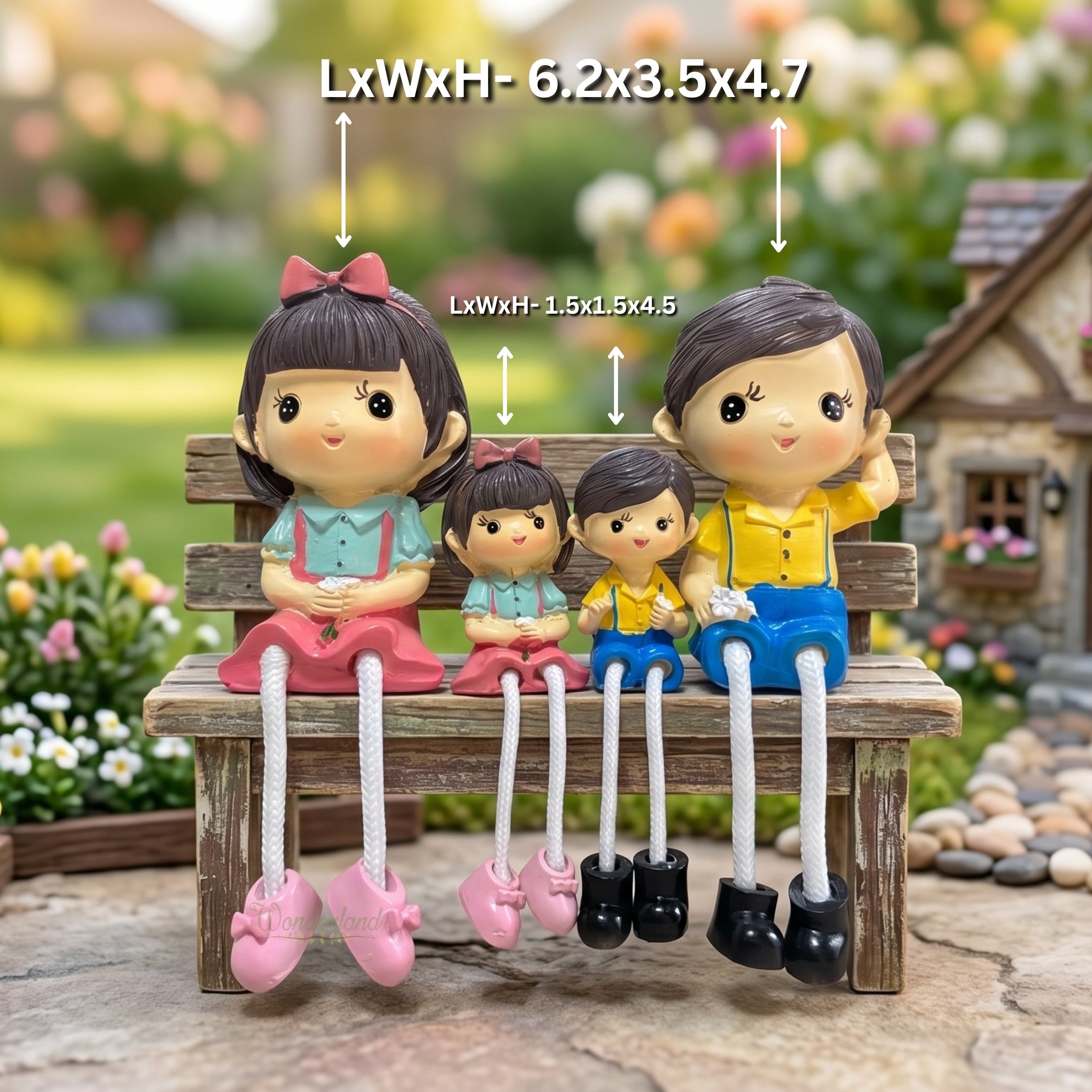 Couple with Kids Hanging Legs Showpiece