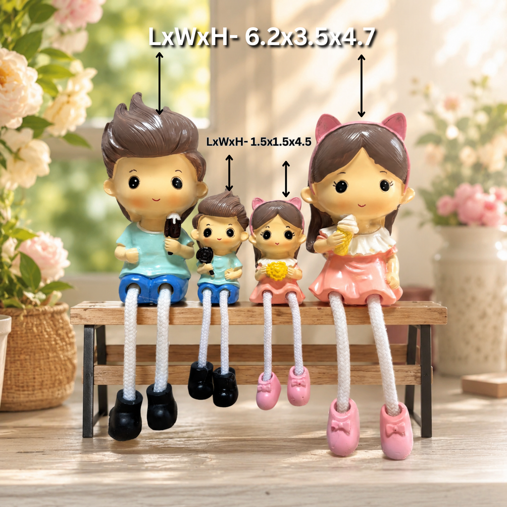 Ice cream Family Hanging Legs Figurine Decorative Statue