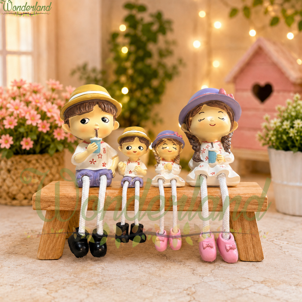 Hanging Legs Showpiece Drinking Juice  Figurine for Home Decoration
