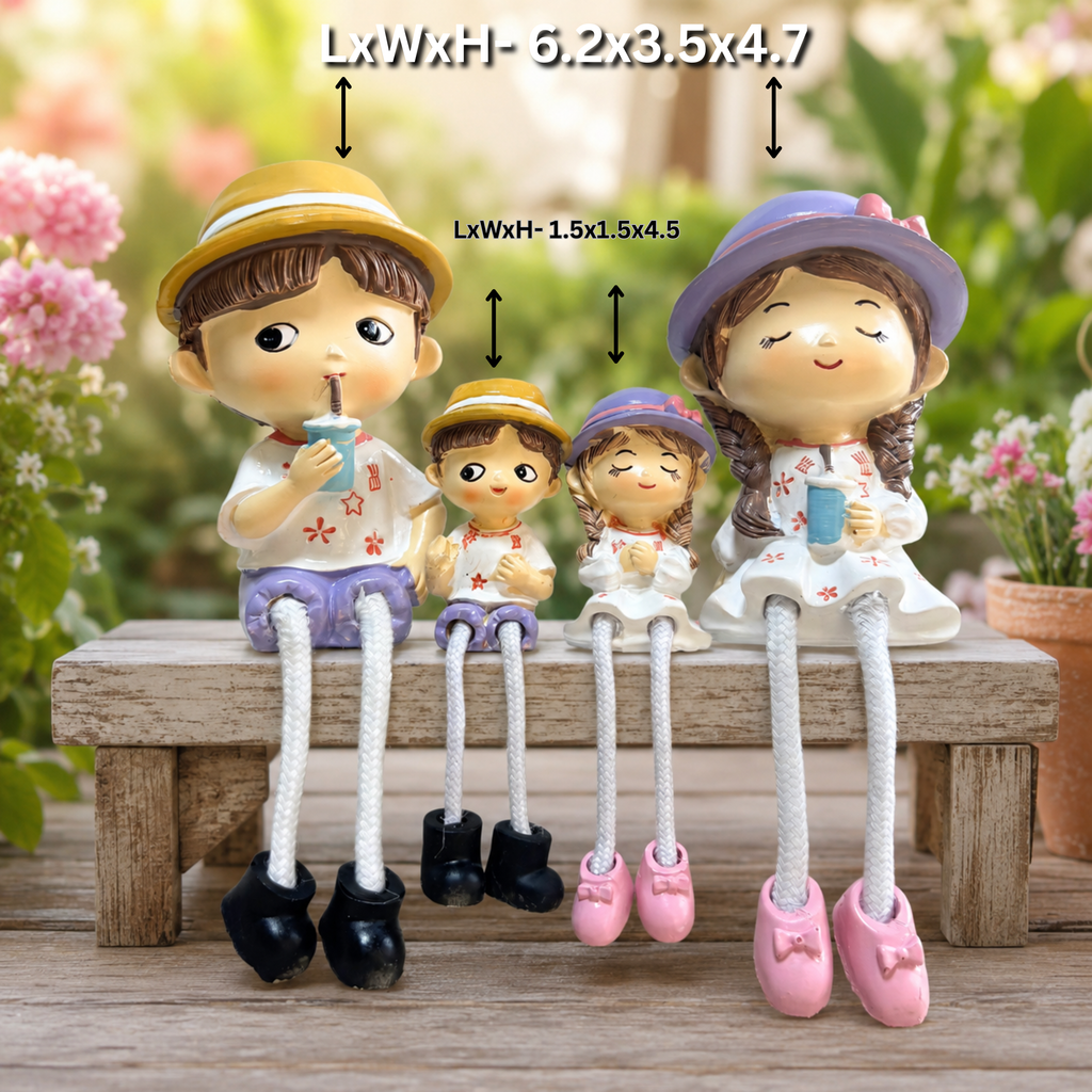 Hanging Legs Showpiece Drinking Juice  Figurine for Home Decoration