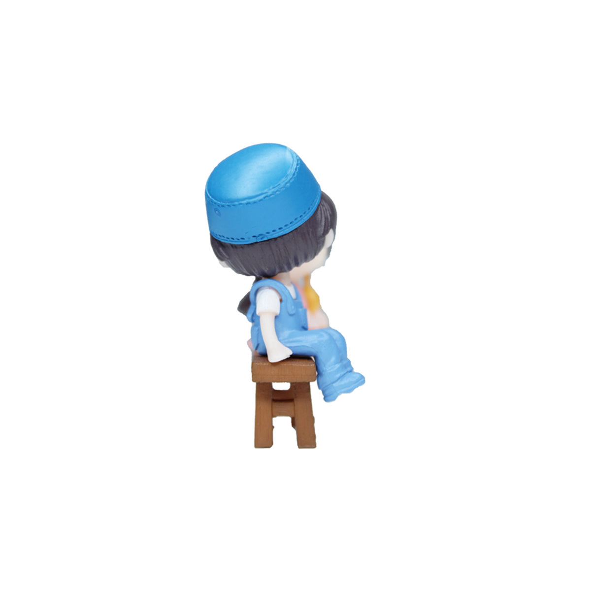 Couple Miniature Toys - Set of 2 Girl and Boy on bench (Blue)|Fairy garden accessories| Figurine Doll House Accessories | Bonsai Tray Garden Decor-2.1x0.9x2.3 inch