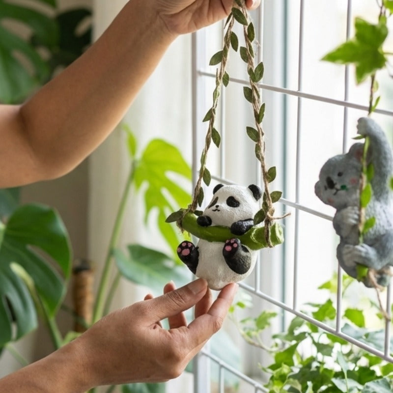 Adorable Koala and Panda Hanging Garden Statues – 2-Piece Resin
