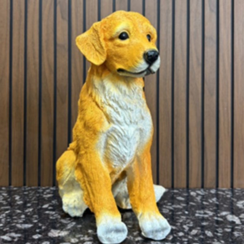 Realistic Sitting Dog Garden Statue