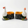 Pair of Duck Garden Planters – Set of 2 Resin  Flower Pots