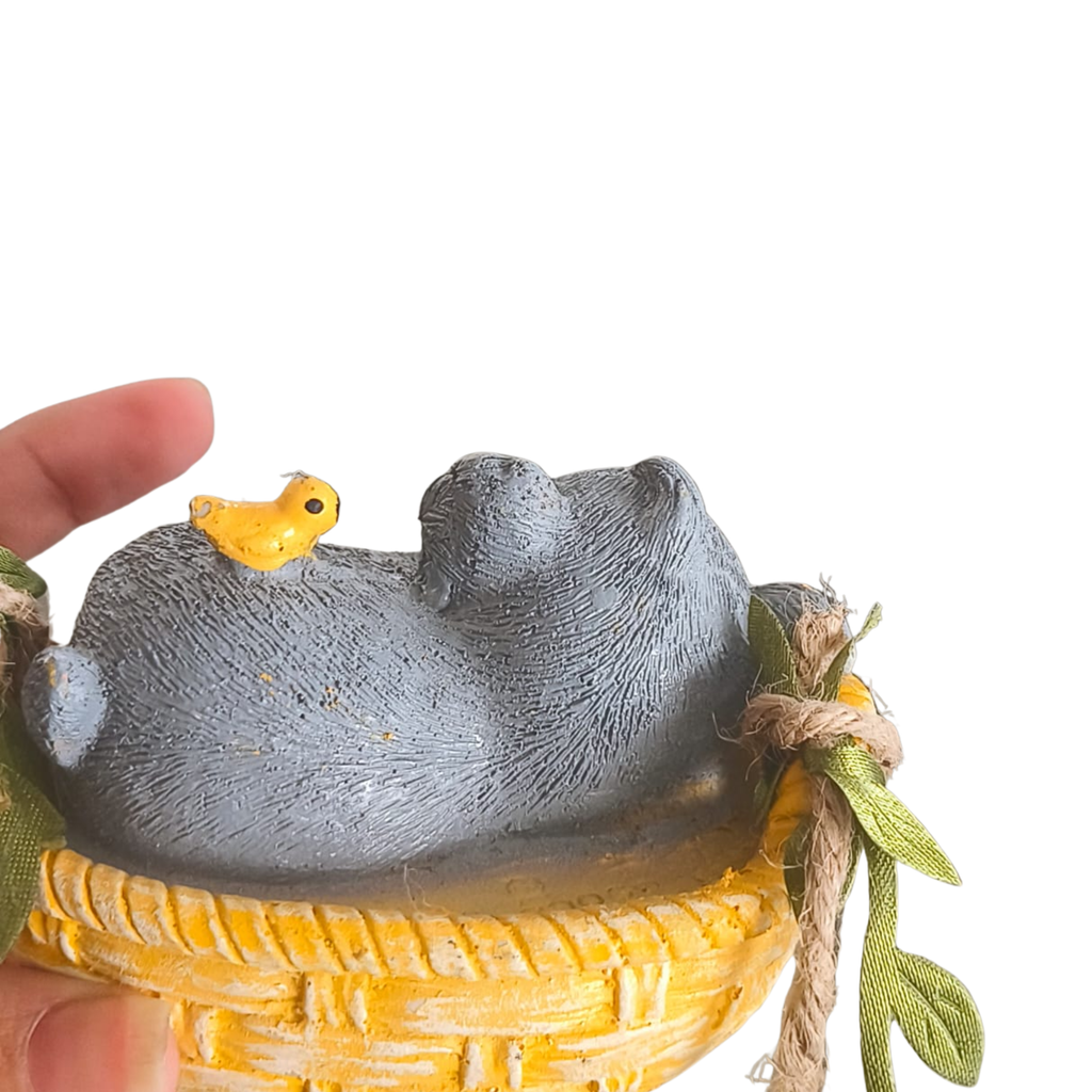 Sleeping Koala Garden Statue – Hanging Tree Decór with Swing Basket