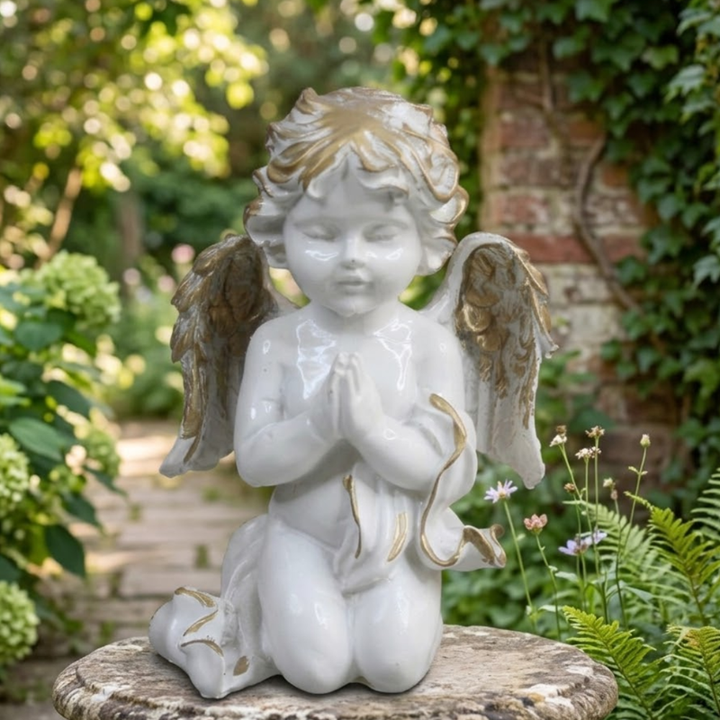 Elegant Praying Cherub Angel Figurine – for Home Decor, Gifting, and Collectibles