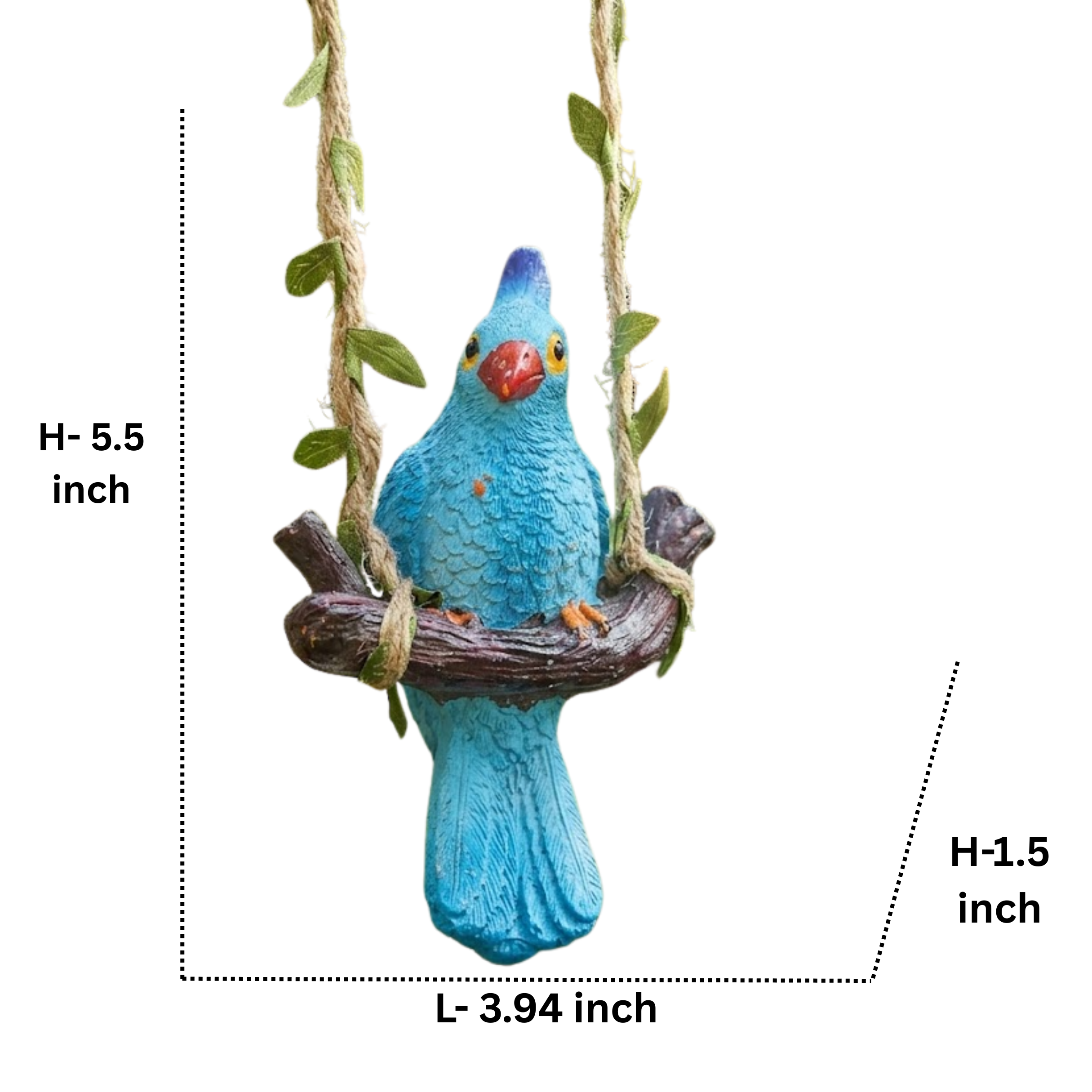Pair of Hanging Garden Bird Statues – Decorative Colorful Parrot Figurines