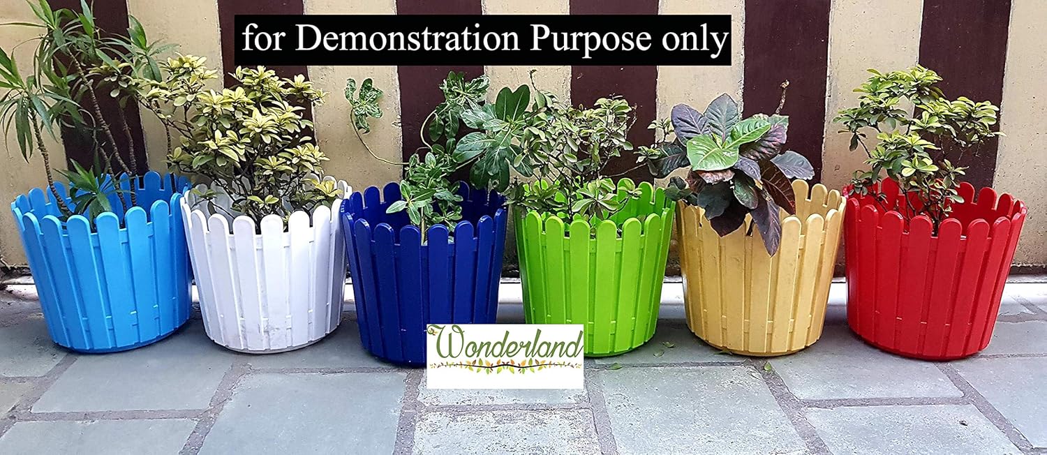 (White, Single pc) Fence Fresh Plastic Garden Planter
